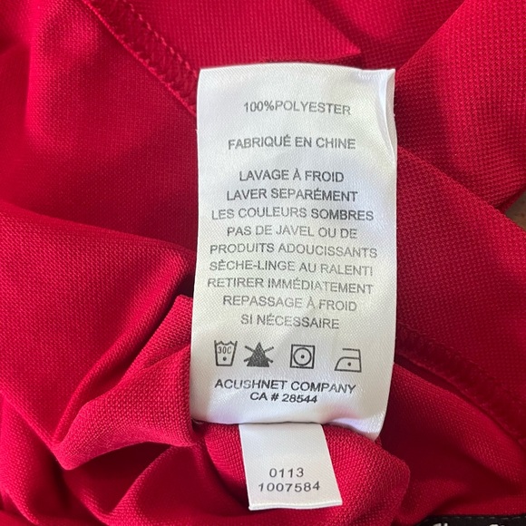 ⛳️ FootJoy Red Performance Golf Polo Shirt XL Sandwich Hollows Cape Cod - Picture 7 of 9